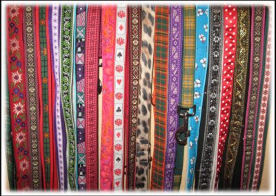 Hundehalsbänder in verschiedenen Formen und Farben